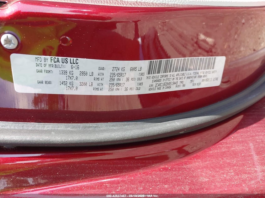 2017 CHRYSLER PACIFICA TOURING-L - 2C4RC1BG9HR519449