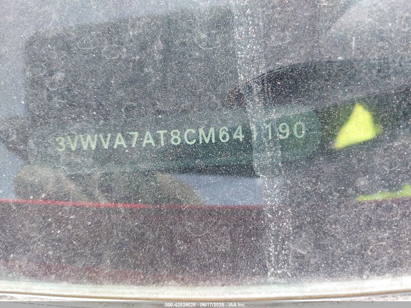 2012 Volkswagen Beetle 2.0T Turbo VIN: 3VWVA7AT8CM641190 Lot: 42538026