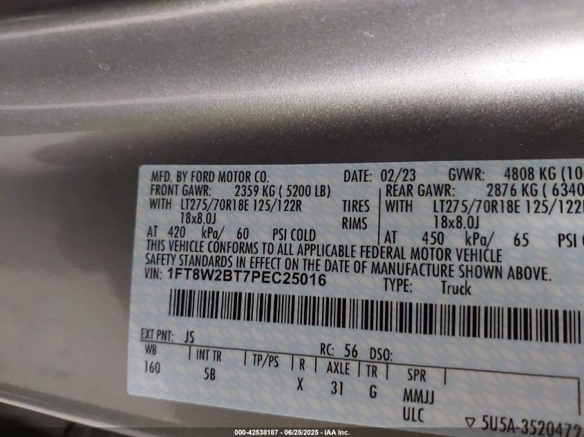 2023 Ford F-250 - 1FT8W2BT7PEC25016
