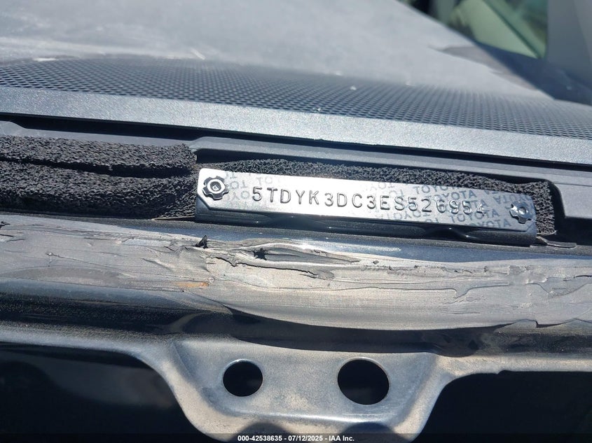 2014 TOYOTA SIENNA LIMITED V6 7 PASSENGER/XLE V6 7 PASSENGER AUTO ACCESS SEAT/XLE V6 8 PASSENGER - 5TDYK3DC3ES526954