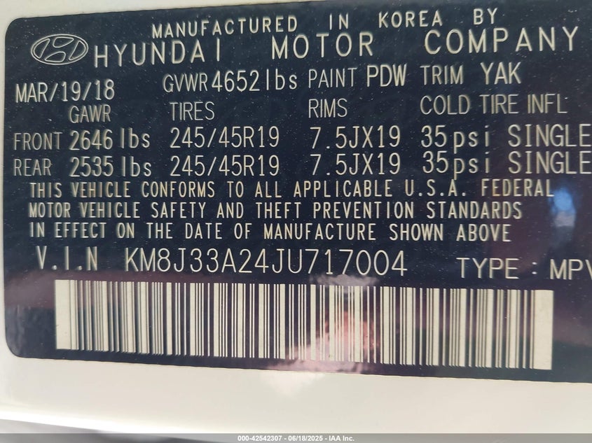 2018 HYUNDAI TUCSON LIMITED - KM8J33A24JU717004