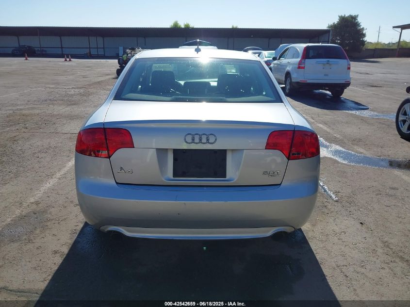2008 Audi A4 2.0T/2.0T Special Edition VIN: WAUDF78EX8A140522 Lot: 42542659