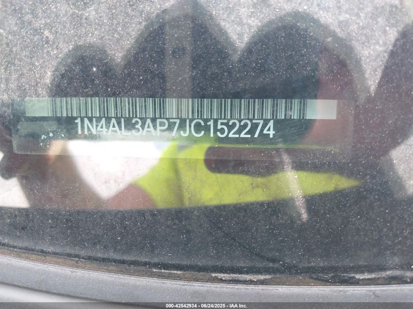 2018 Nissan Altima 2.5 Sv VIN: 1N4AL3AP7JC152274 Lot: 42542934