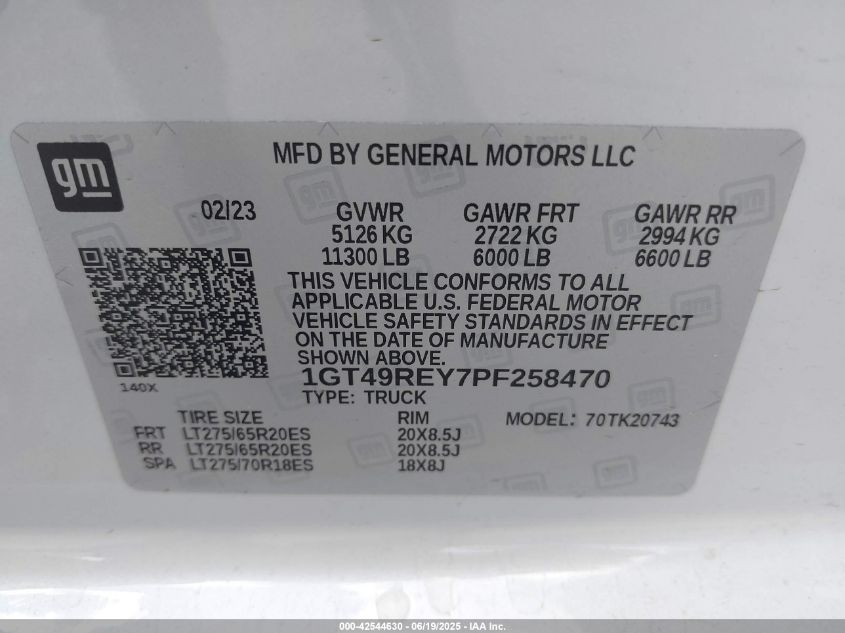 2023 GMC Sierra - 1GT49REY7PF258470