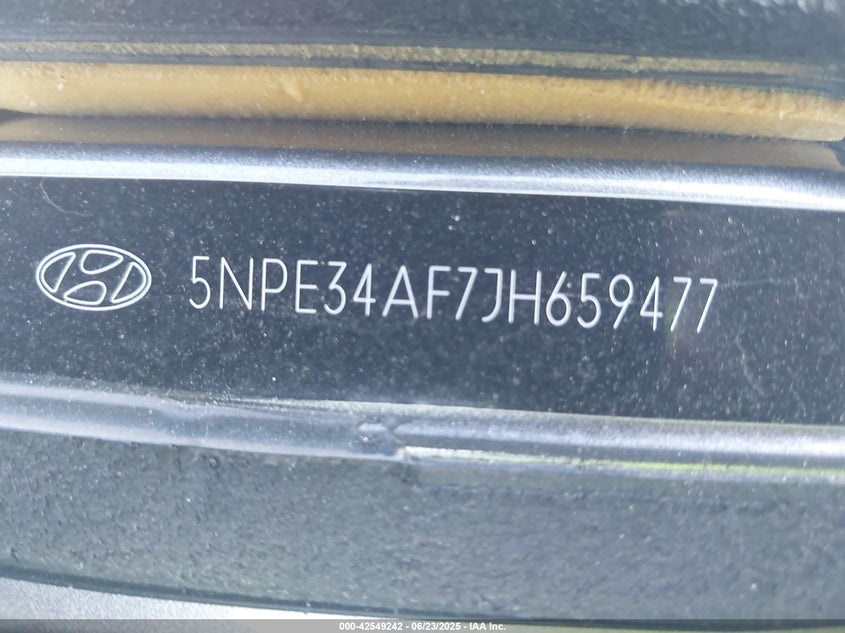 2018 HYUNDAI SONATA VIN: 5NPE34AF7JH659477