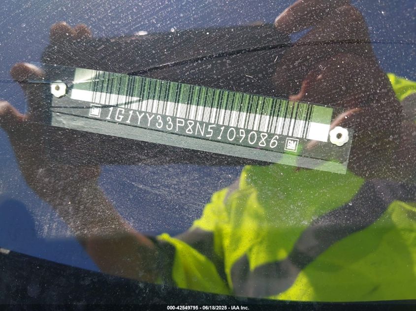 1992 Chevrolet Corvette VIN: 1G1YY33P8N5109086 Lot: 42549795