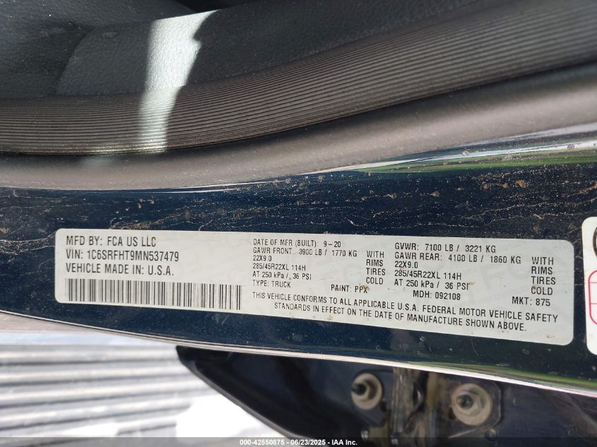 2021 Ram 1500 - 1C6SRFHT9MN537479