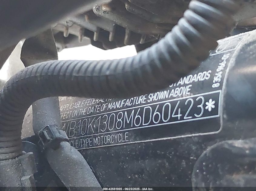 2021 BMW F 900 R VIN: WB10K1308M6D60423 Lot: 42551005