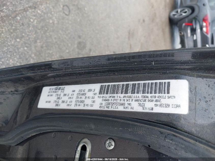 2015 Ram 1500 Big Horn VIN: 1C6RR7GM7FS720009 Lot: 42551644