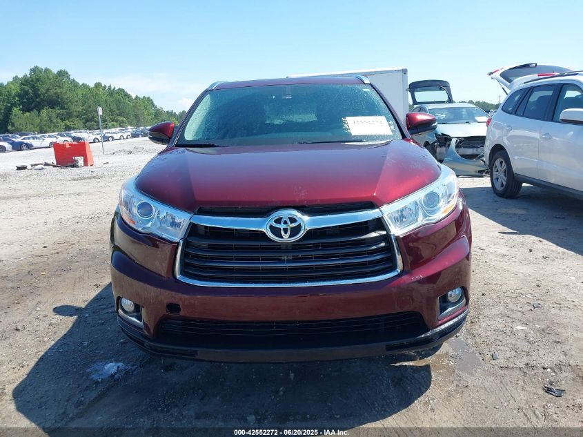 2016 Toyota Highlander Limited V6 VIN: 5TDYKRFH1GS170535 Lot: 42552272