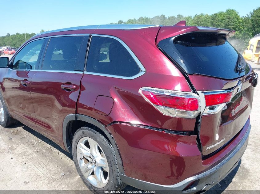 2016 Toyota Highlander Limited V6 VIN: 5TDYKRFH1GS170535 Lot: 42552272