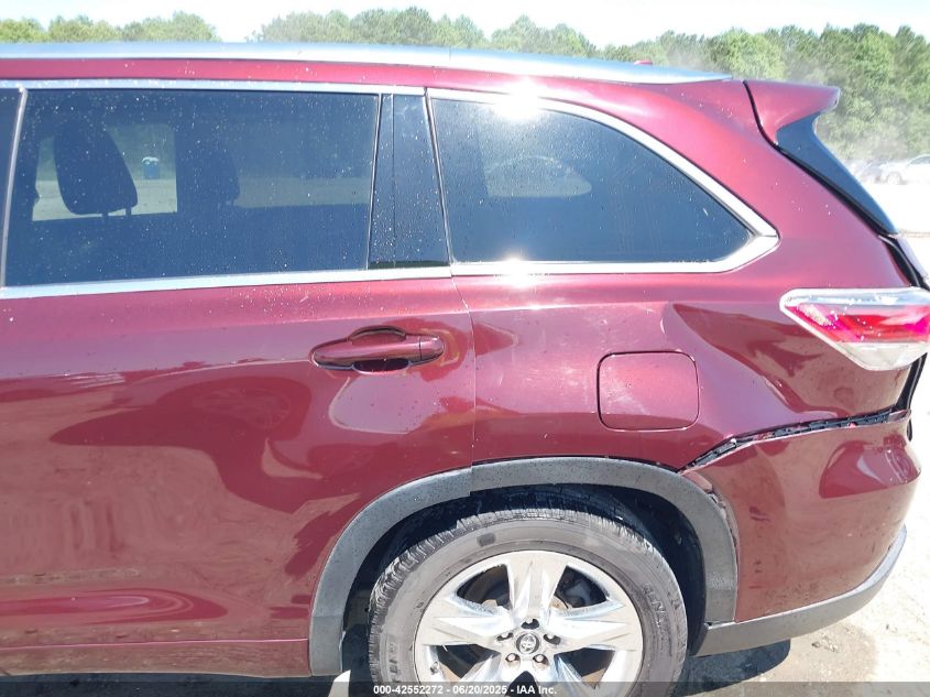 2016 Toyota Highlander Limited V6 VIN: 5TDYKRFH1GS170535 Lot: 42552272