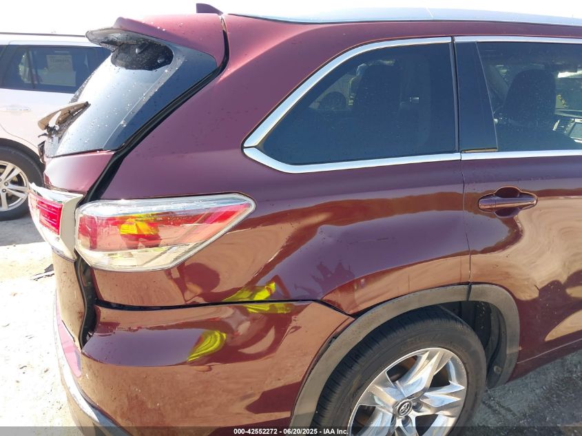 2016 Toyota Highlander Limited V6 VIN: 5TDYKRFH1GS170535 Lot: 42552272
