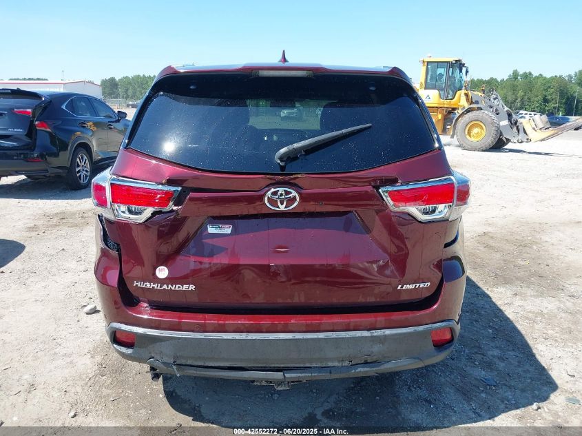 2016 Toyota Highlander Limited V6 VIN: 5TDYKRFH1GS170535 Lot: 42552272