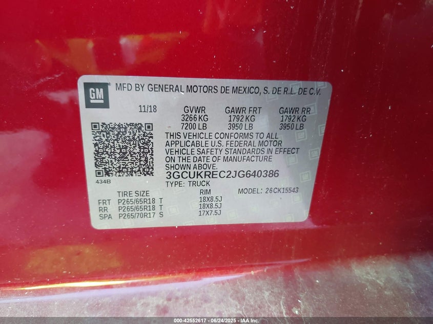 2018 CHEVROLET SILVERADO 1500 2LT - 3GCUKREC2JG640386