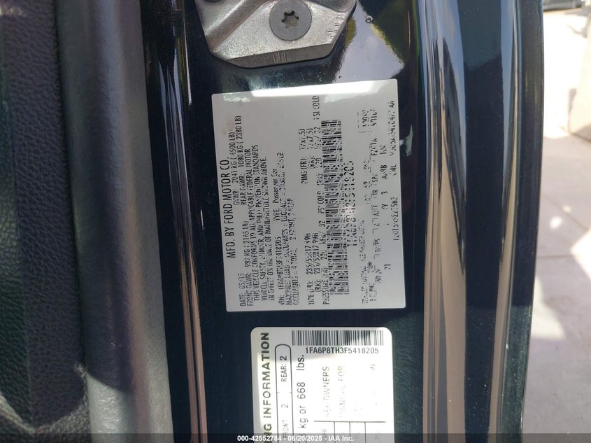 2015 FORD MUSTANG ECOBOOST - 1FA6P8TH3F5418205