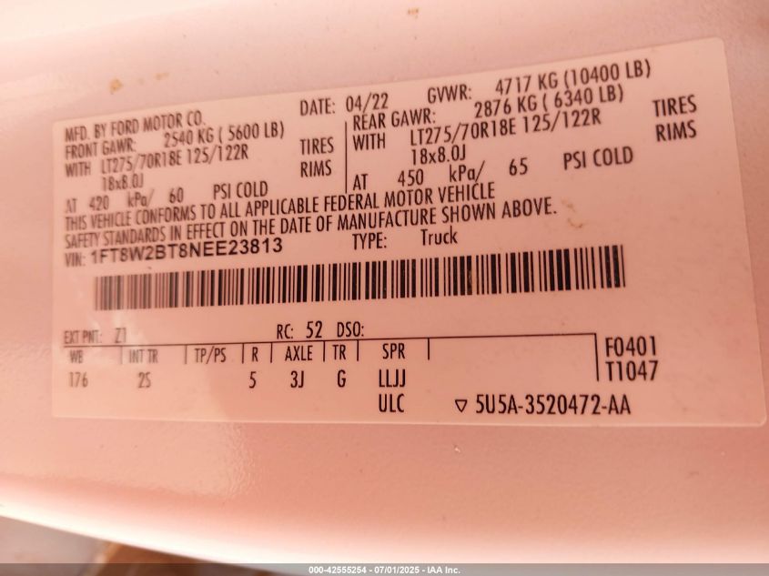 2022 Ford F-250 - 1FT8W2BT8NEE23813