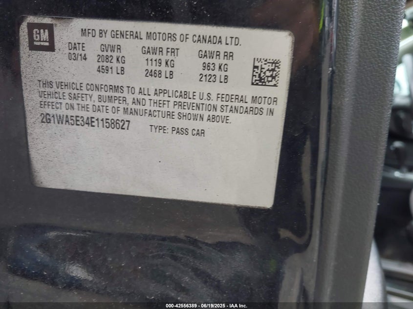 2014 CHEVROLET IMPALA LIMITED LS - 2G1WA5E34E1158627