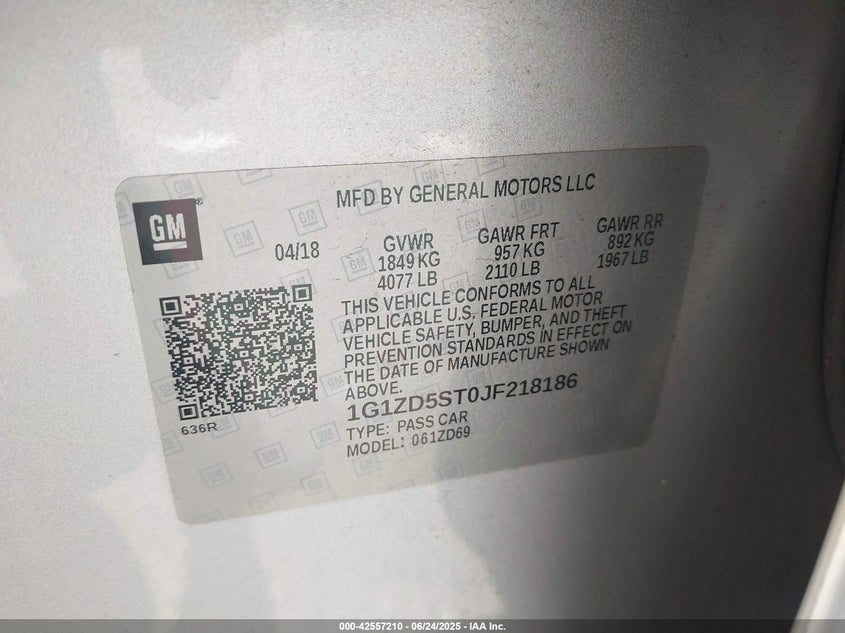 2018 CHEVROLET MALIBU LT - 1G1ZD5ST0JF218186