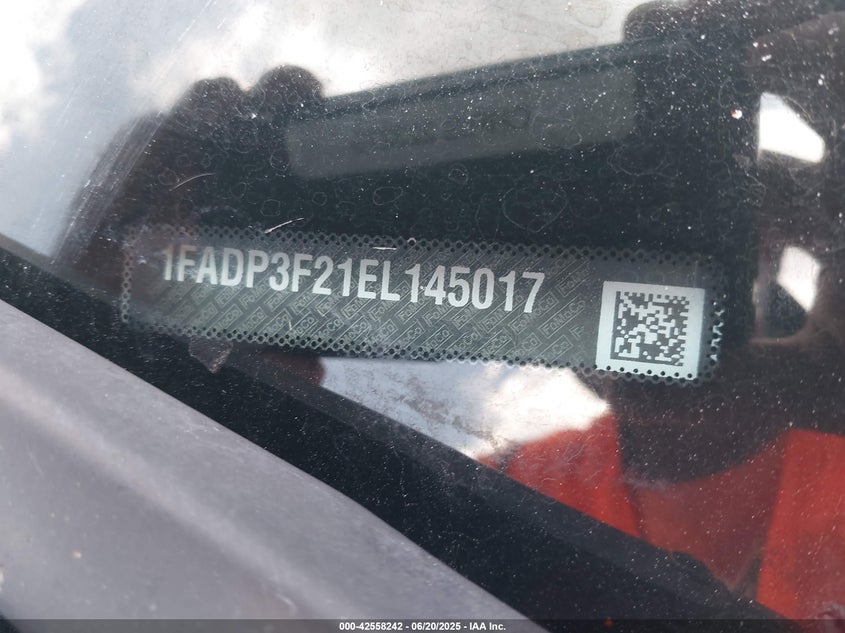 2014 FORD FOCUS VIN: 1FADP3F21EL145017