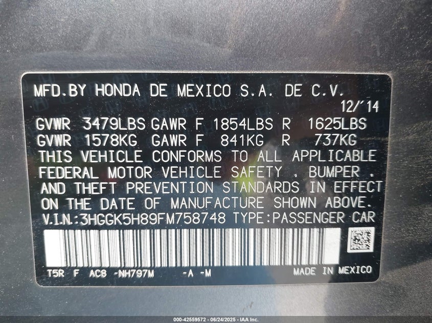 2015 HONDA FIT EX/EX-L - 3HGGK5H89FM758748