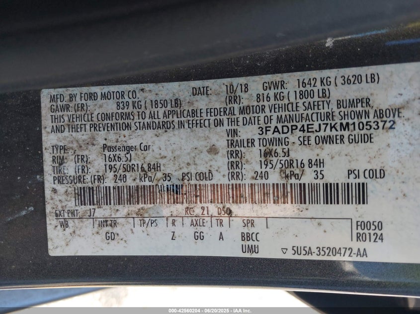 2019 FORD FIESTA SE - 3FADP4EJ7KM105372