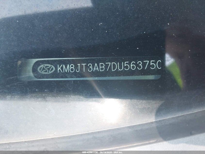 2013 Hyundai Tucson Gl VIN: KM8JT3AB7DU563750 Lot: 42561136