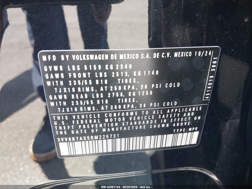 2024 VOLKSWAGEN TIGUAN 2.0T WOLFSBURG EDITION - 3VV6B7AX5RM225731