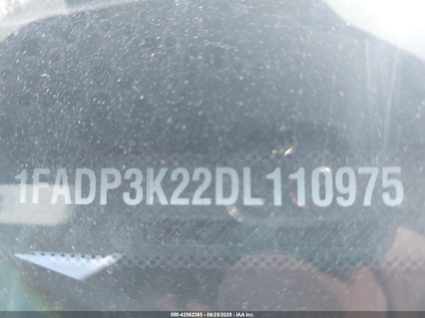2013 Ford Focus Se VIN: 1FADP3K22DL110975 Lot: 42562365