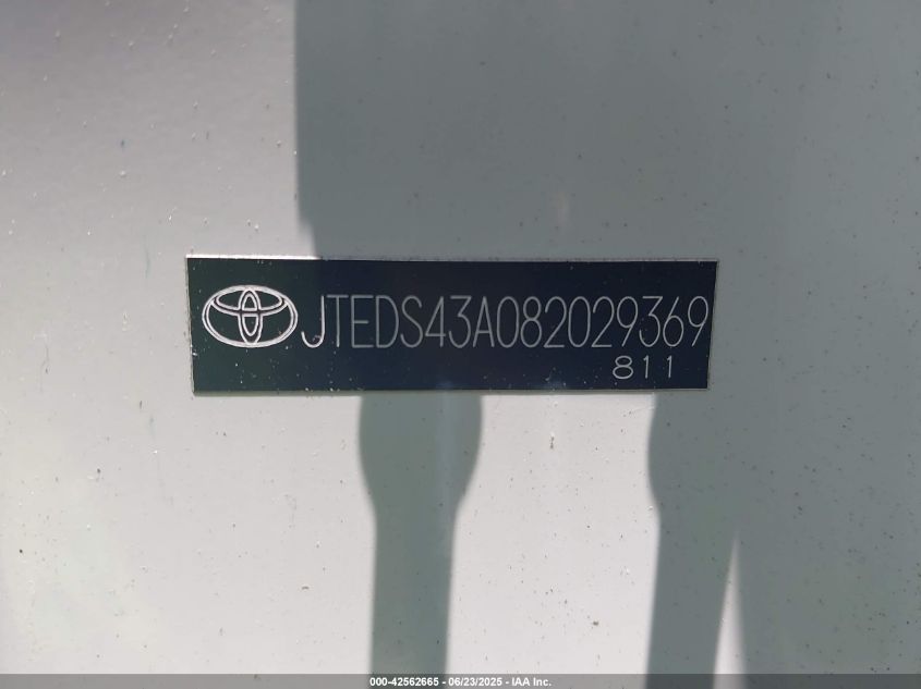 2008 Toyota Highlander Sport VIN: JTEDS43A082029369 Lot: 42562665