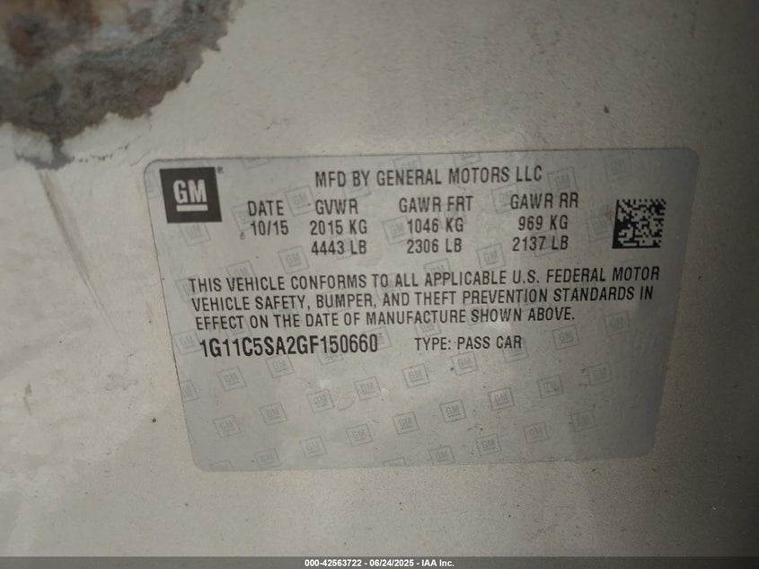 2016 CHEVROLET MALIBU LIMITED LT - 1G11C5SA2GF150660