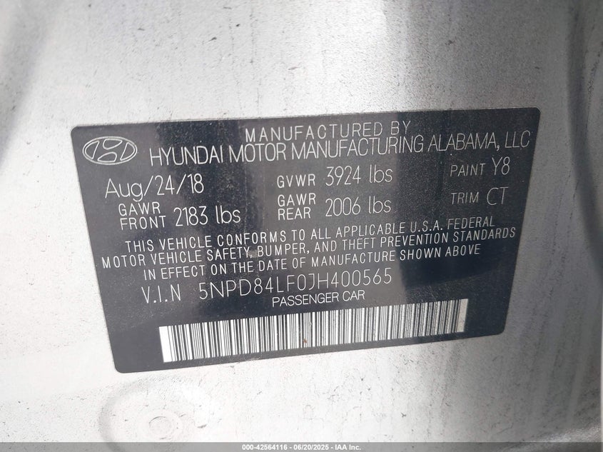 2018 HYUNDAI ELANTRA VALUE EDITION - 5NPD84LF0JH400565