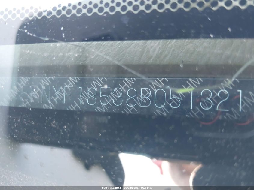 2008 Honda Pilot Ex-L VIN: 5FNYF18538B051321 Lot: 42564944