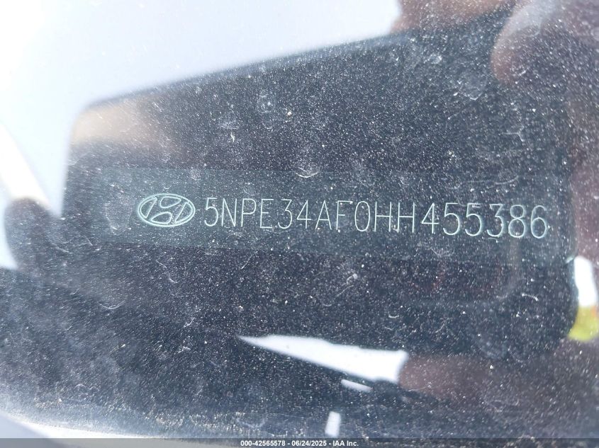 2017 Hyundai Sonata Limited VIN: 5NPE34AF0HH455386 Lot: 42565578