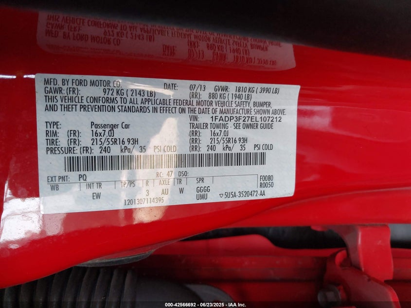 2014 FORD FOCUS SE - 1FADP3F27EL107212