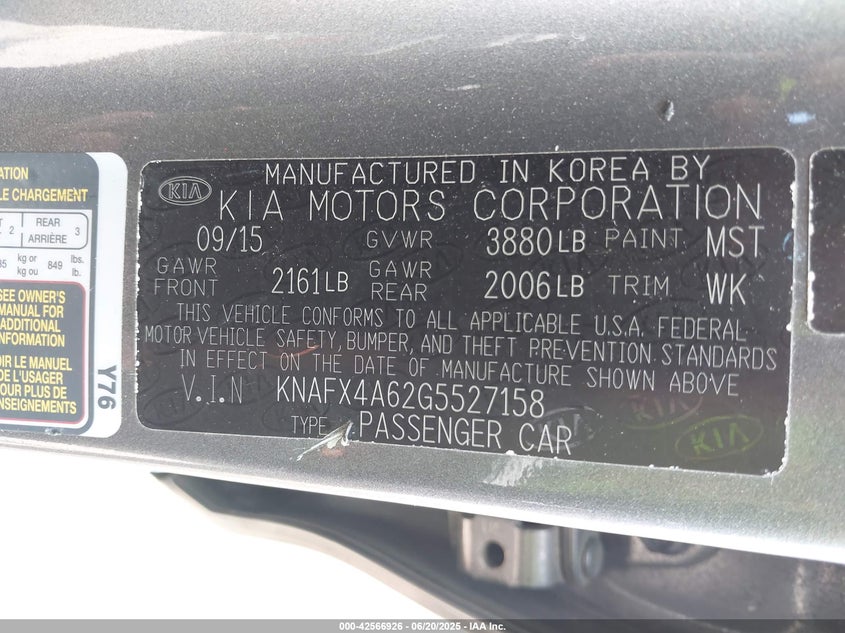 2016 KIA FORTE LX - KNAFX4A62G5527158