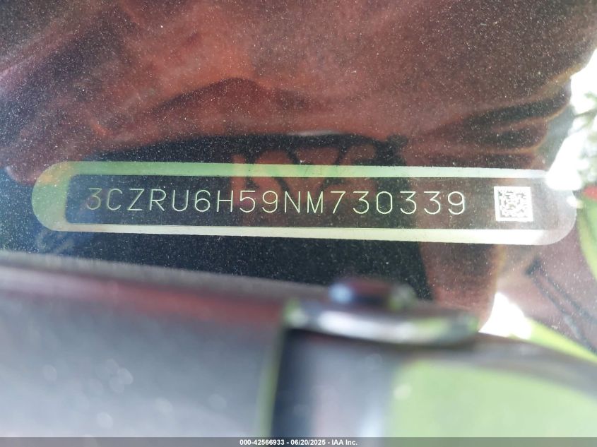 2022 Honda Hr-V Awd Ex VIN: 3CZRU6H59NM730339 Lot: 42566933