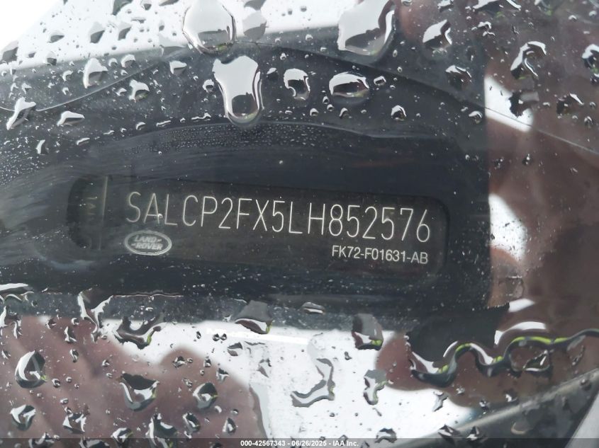 2020 Land Rover Discovery Sport Se VIN: SALCP2FX5LH852576 Lot: 42567343