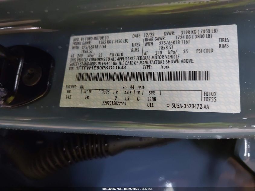 2023 Ford F-150 - 1FTFW1E80PKG11643