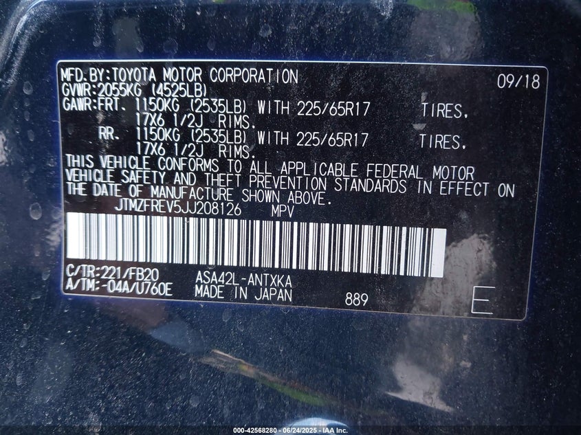 2018 TOYOTA RAV4 LE - JTMZFREV5JJ208126