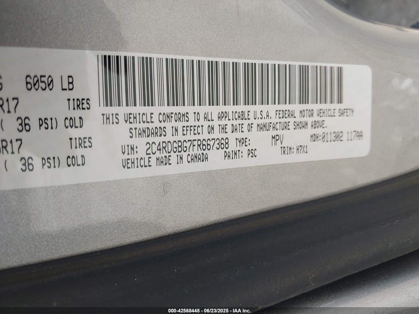 2015 DODGE GRAND CARAVAN SE - 2C4RDGBG7FR667368