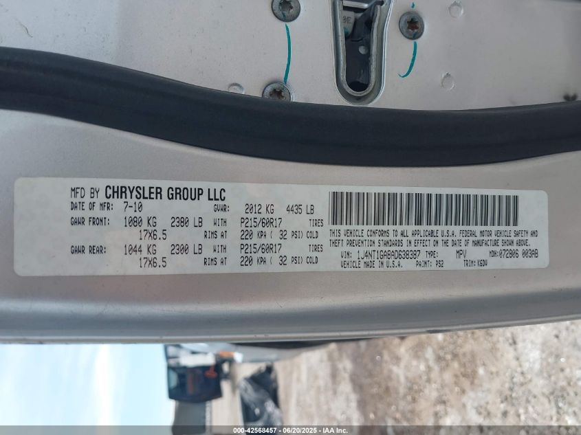 2010 Jeep Patriot Sport VIN: 1J4NT1GA8AD638387 Lot: 42568457