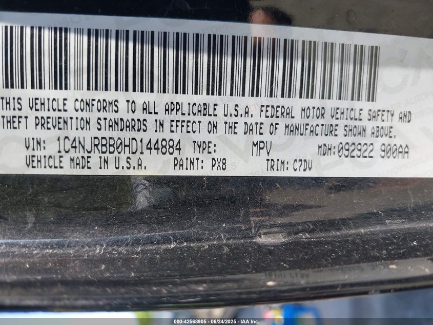 2017 JEEP PATRIOT SPORT 4X4 - 1C4NJRBB0HD144884