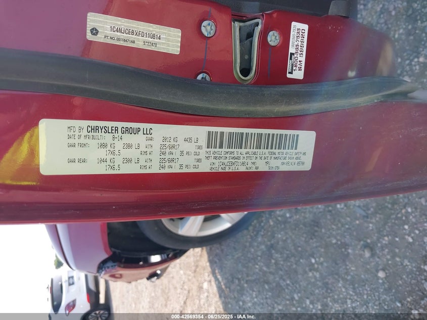 2015 JEEP COMPASS LATITUDE - 1C4NJCEBXFD110814