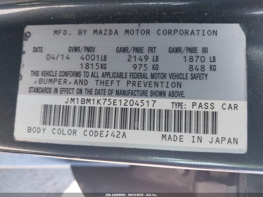 2014 MAZDA MAZDA3 I SPORT - JM1BM1K75E1204517