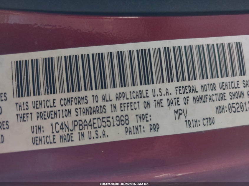 2014 JEEP PATRIOT SPORT - 1C4NJPBA4ED551968