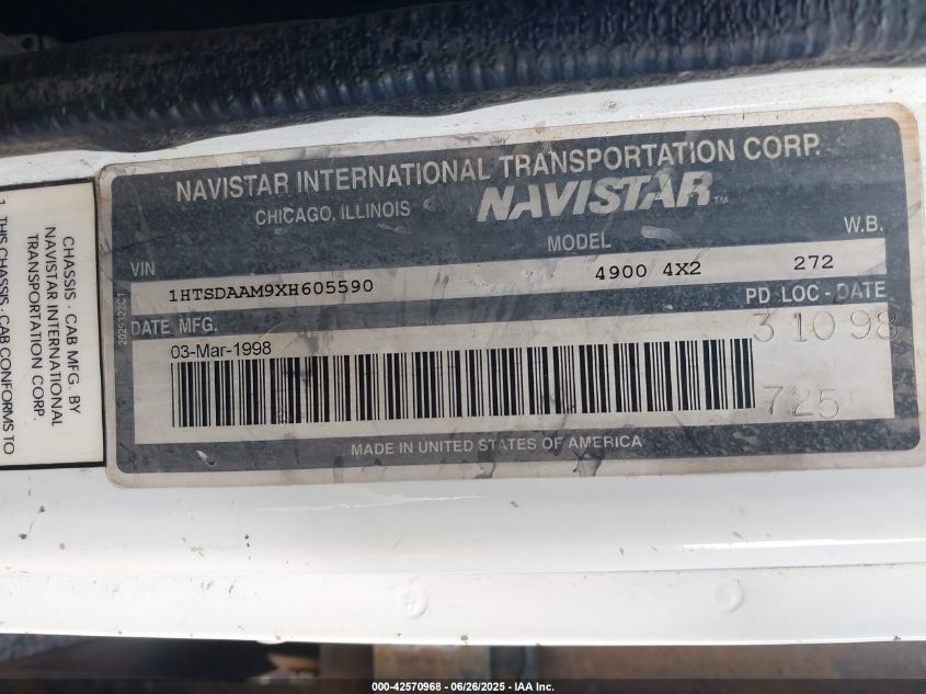 1999 International 4000 4900 VIN: 1HTSDAAM9XH605590 Lot: 42570968