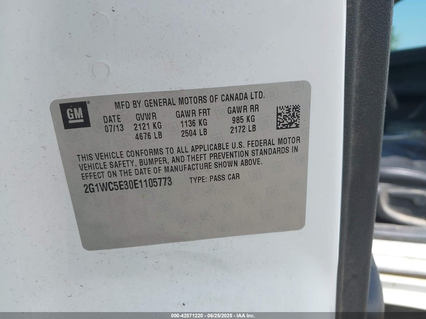 2014 CHEVROLET IMPALA LIMITED LTZ - 2G1WC5E30E1105773