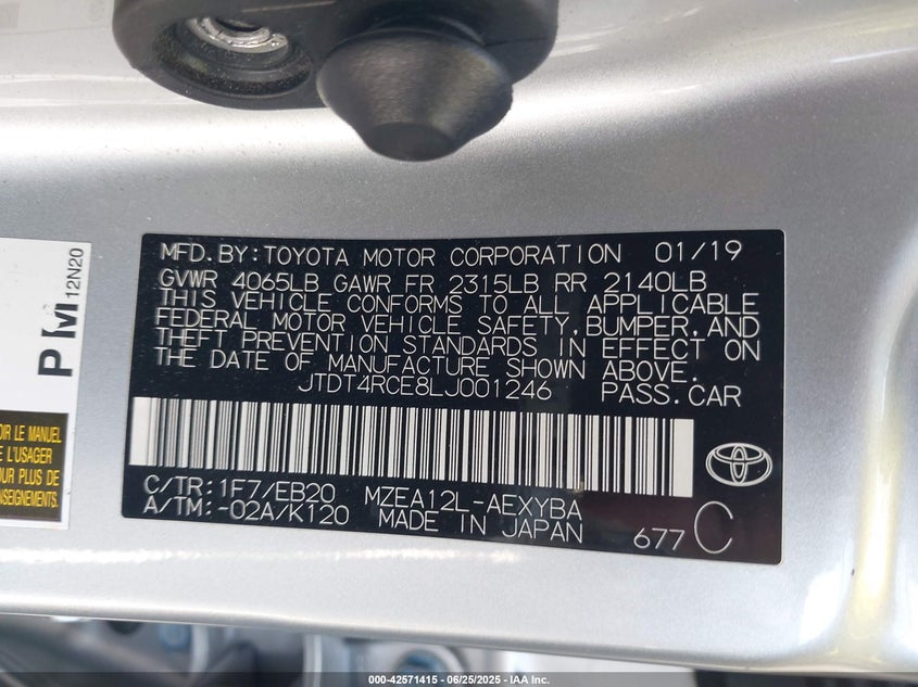 2020 Toyota Corolla Xse VIN: JTDT4RCE8LJ001246 Lot: 42571415