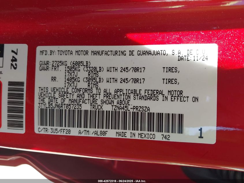 2024 Toyota Tacoma - 3TYLB5JN6RT057235